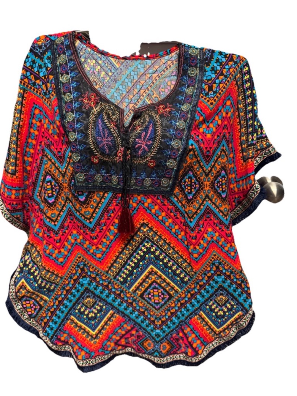 Bohemian Embroidered Kaftan Tunic – Made in Thailand – Size 4